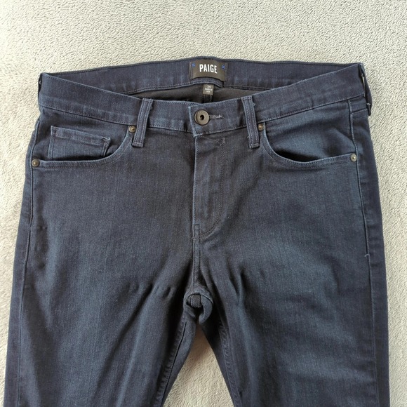 Paige Jeans Mens 34x30 (Fits 32x30) Blue Croft Dark Wash Slim Stretch Denim USA - Picture 5 of 11